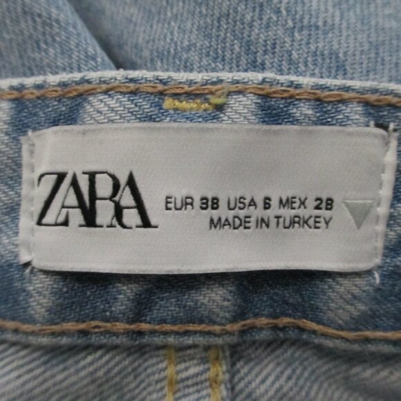 ZARA HIGH WAIST STRAIGHT LEG JEANS - Picture 6 of 8